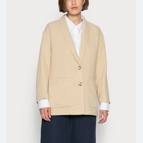 Madewell Jacket Womens Sz XXS Lightspun Dorset Blazer Tan Boxy Casual Oversized - Picture 1 of 14